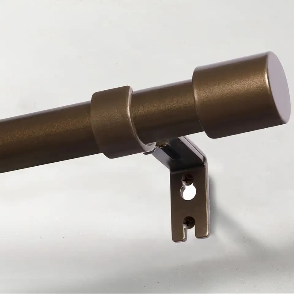 IFELS Heavy Duty Curtain Rods for Windows 66 to 120 Inch, 1 Inch Bronze Curtain Rods for Outdoor, Farmhouse, Bedroom, Kitchen, Living Room, Adjustable Easy Install Drapery Rod (A2,Bronze,30"-120")