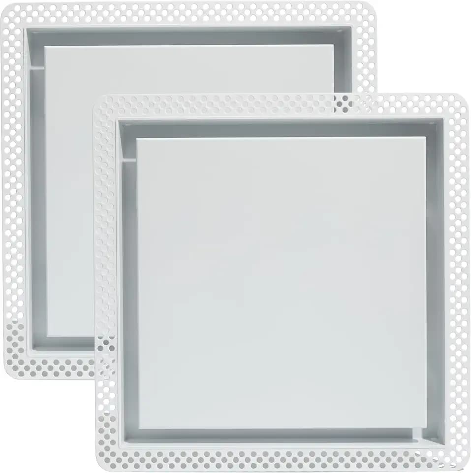 Fittes Flush 14.25x14.25" ABS Plastic Exhaust Fan Cover, White - 2pk