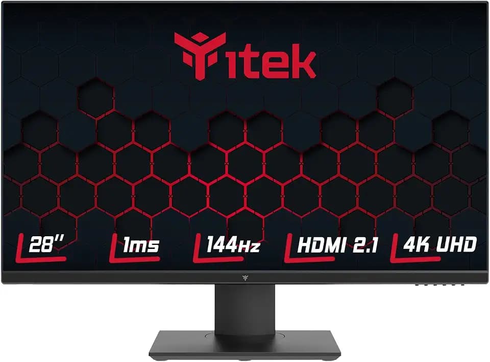 Itek Monitor GGF - 28" Flat 4K UHD, 3840x2160, Fast IPS, 144Hz, 16:9, 1ms OD, 2 x HDMI, Speaker, HDR 400, AMD FreeSync, Compatibile Con Nvidia G-sync., Schwarz