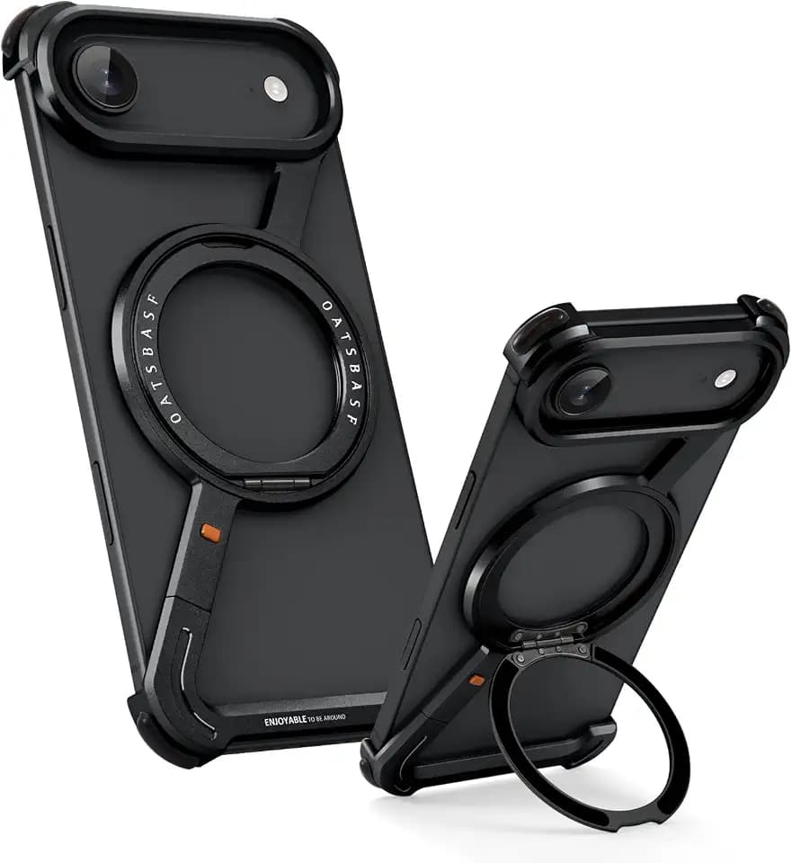 OATSBASF Minimalist Metal Phone Case for iPhone Air Case Black