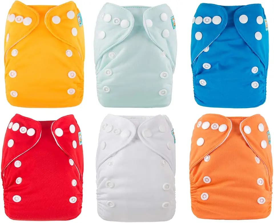ALVABABY Newborn Cloth Diapers Pocket for Less Than 12pounds Cloth Diaper 6pcs with 12 Insert 6SVB03