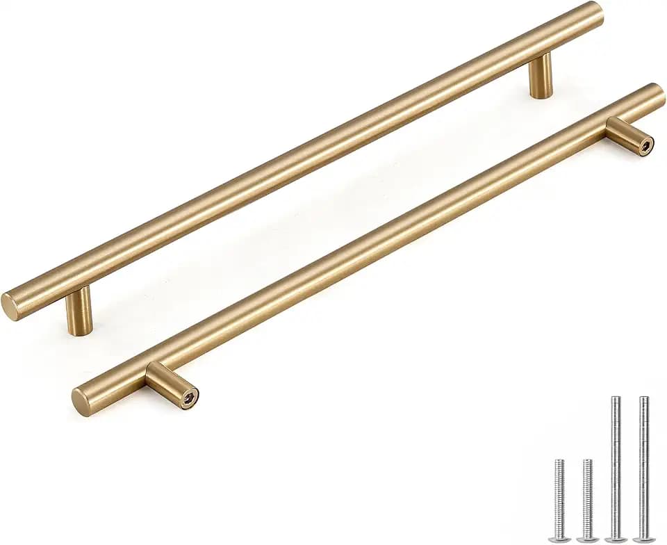 goldenwarm 10 Pack Champagne Bronze Cabinet Pulls Gold Cabinet Handles 10 inch(256mm) Champagne Drawer Pulls Brushed Bronze Cabinet Pulls Kitchen Bathroom Bedroom Furniture Handles