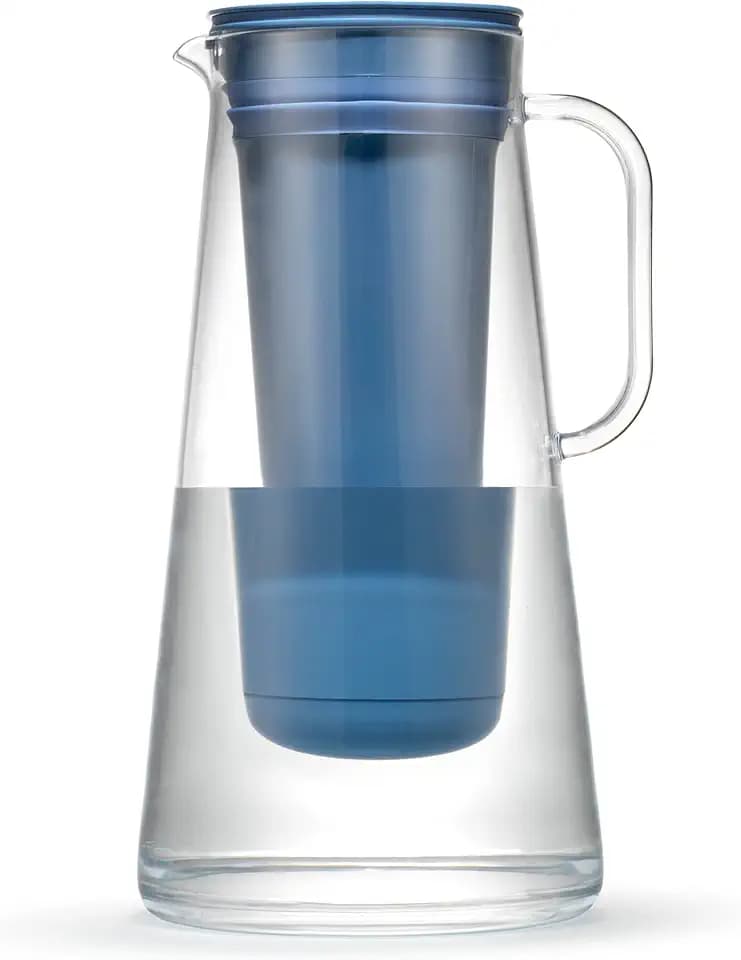 LifeStraw Home – Water Filter Pitcher, 10-Cup, Stormy Blue, BPA Free Designed for Everyday Protection Against Bacteria, parasites, microplastics, Lead, Mercury, PFAS and a Variety of Chemicals