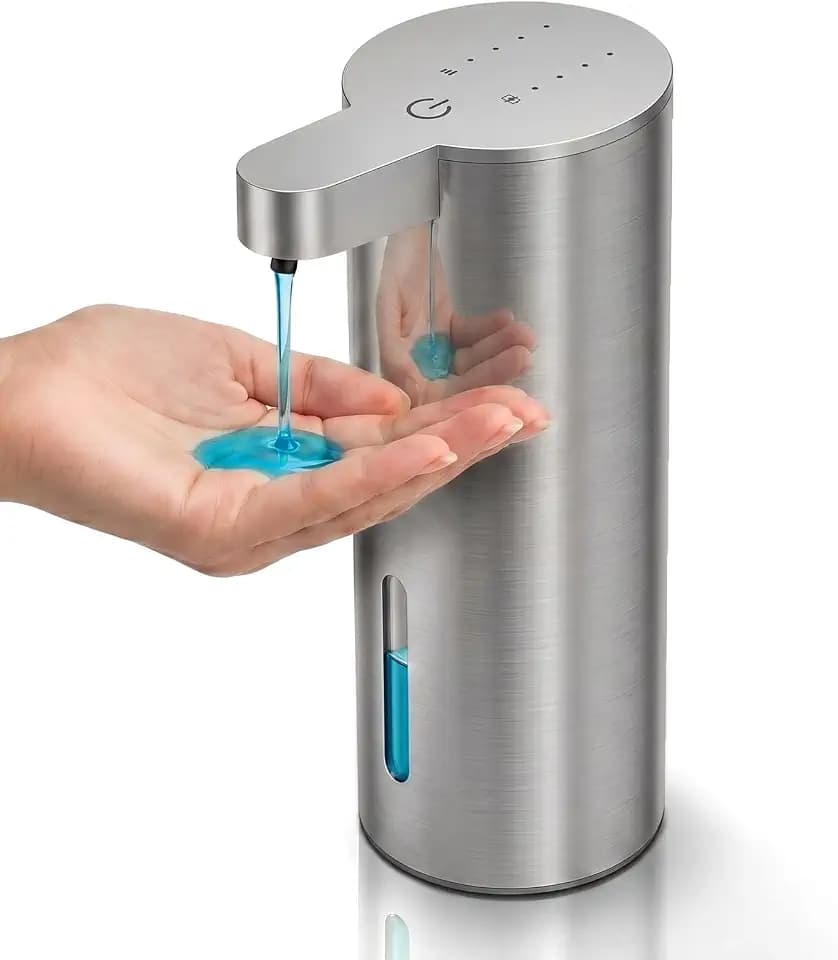Automatic Soap Dispenser, Stainless Touchless Liquid Soap Dispenser, Electric Auto Dish Soap Dispensers Wall Mount, 4 Adjustable Volumes for Kitchen & Bathroom