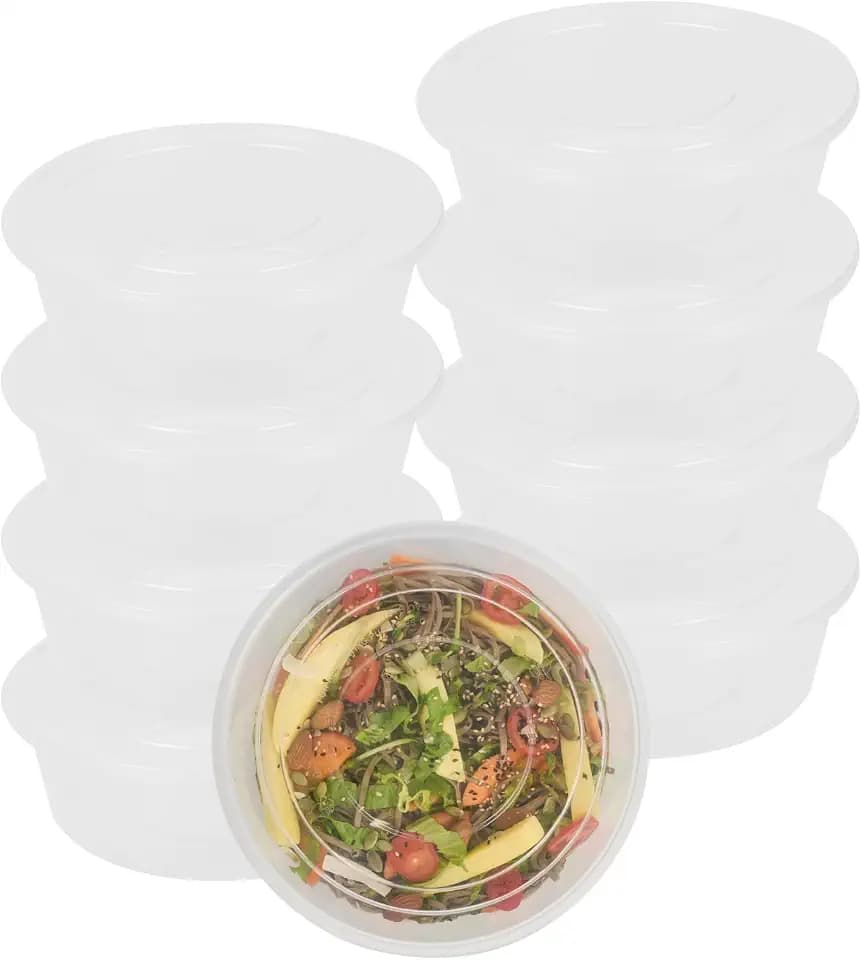 Restaurantware 85 oz Round Clear Plastic Food Container, 30 Pack