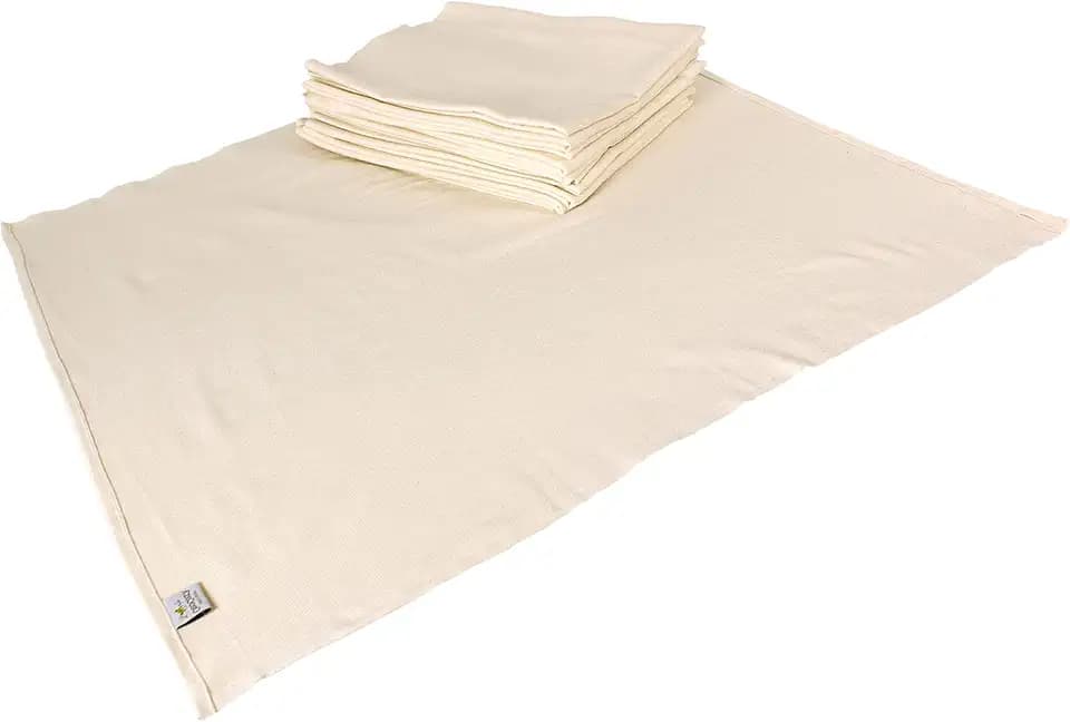 OsoCozy Unbleached Birdseye Flat Cloth Diapers (1 Dozen) - 27.5 x 30.5 Inches, One-Layer Flat Cloth Baby Nappies Made of Soft, Durable 100% Birdseye Weave Cotton
