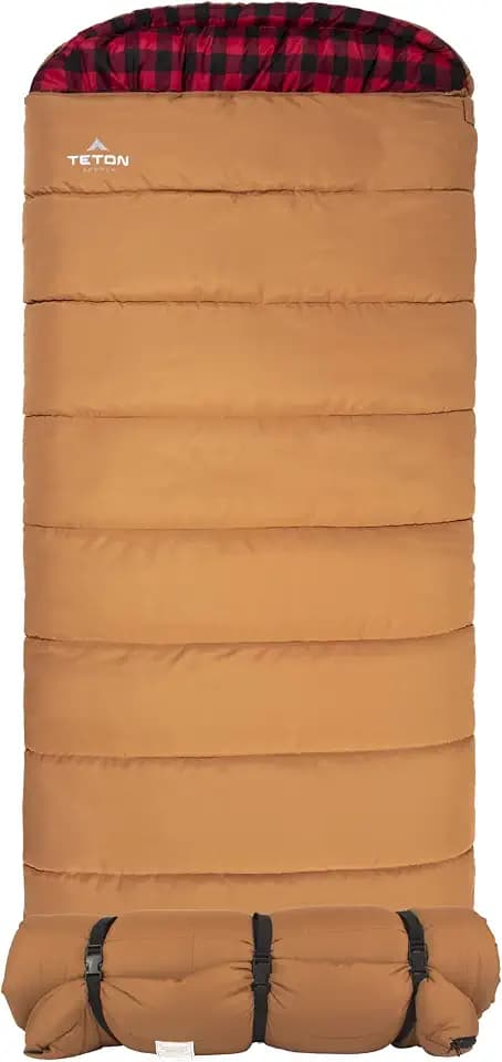 TETON Sports Deer Hunter Sleeping Bag, Warm and Comfortable Camping Sleeping Bag, Teton Tough Canvas Shell for Camping, Hunting, and Cold Weather