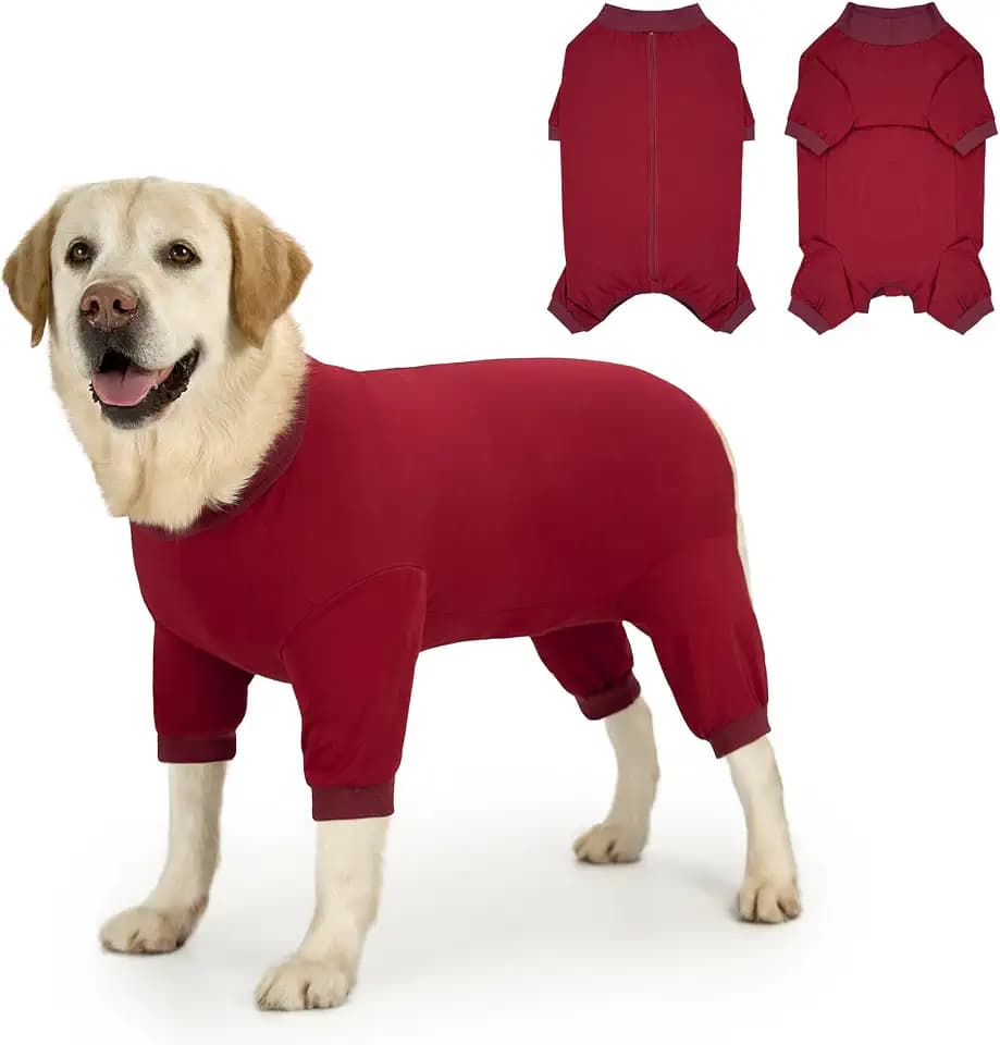 Hundebody Nach Op Body für Hunde mit Reißverschluss Hund Op Body mit Beinen Schutzanzug Hund Kastrationsbody Hündin Rüde Medizinischer Hundebody Leckschutz Wundschutzanzug Hunde Einteiler