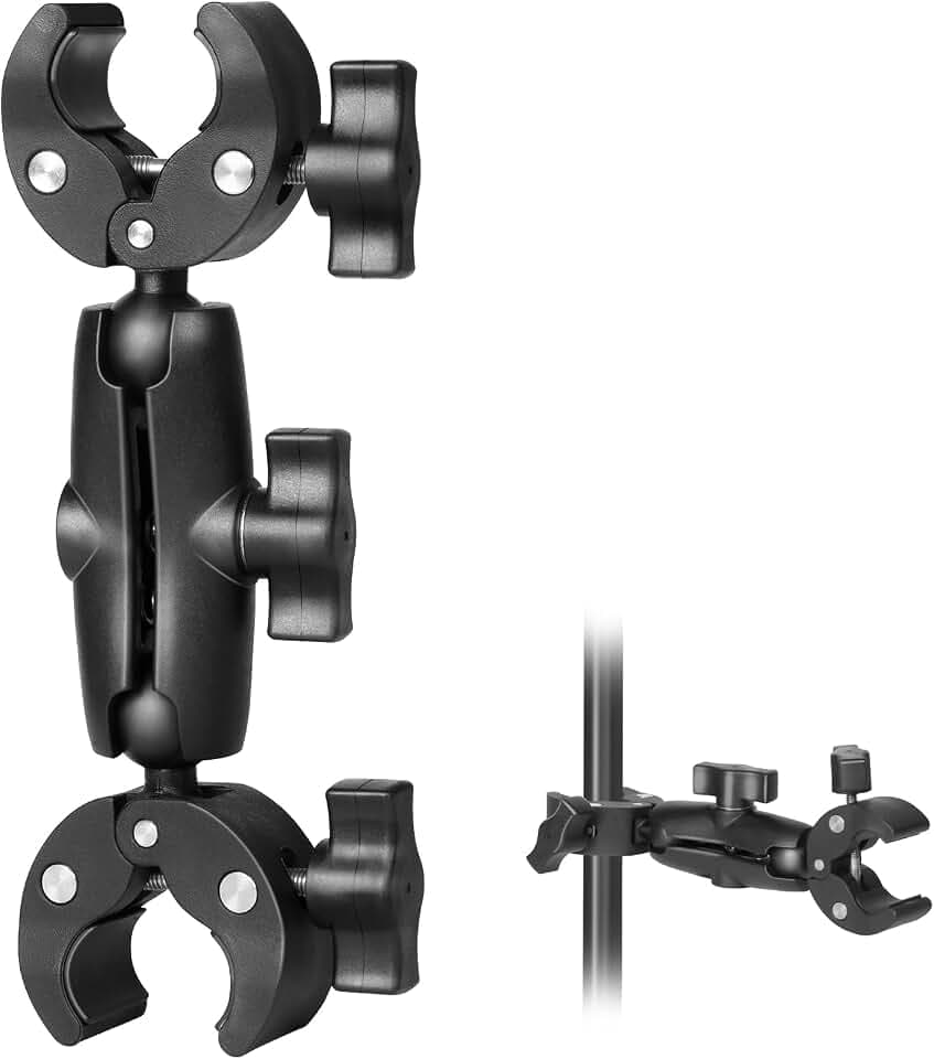 Sequpr Kamera Doppelklemme Kamera Klemme Halterung Super Clamp für Gopro Lichtstativ Reflektor Fahrrad Motorrad Lenker Selfie Stick Tisch