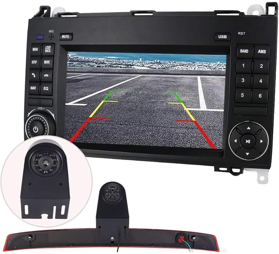 【Navigationsset】 Auto Android/Carplay Autoradio GPS Navi Navigation 7 Zoll Bildschirm Touch Display Bluetooth+HD Nachtsicht Auto Rückfahrkamera, Ersatz für Mercedes Benz Viano Vito W639 V6 2003-2014