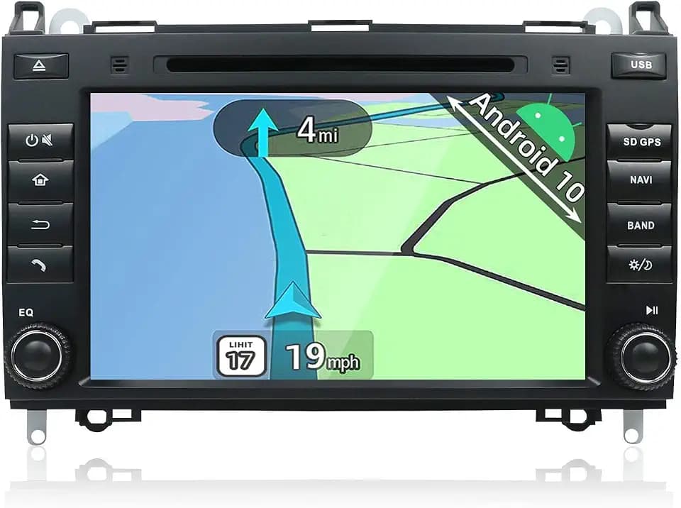 Android 10 Autoradio für Mercedes Benz Viano/Sprinter/W906 Radio mit GPS Navi Unterstützt Bluetooth | DAB+ | USB | Android Auto | WiFi | 4G | MicroSD | 2 Din | 8 Zoll | DVD | MirrorLink | RDS