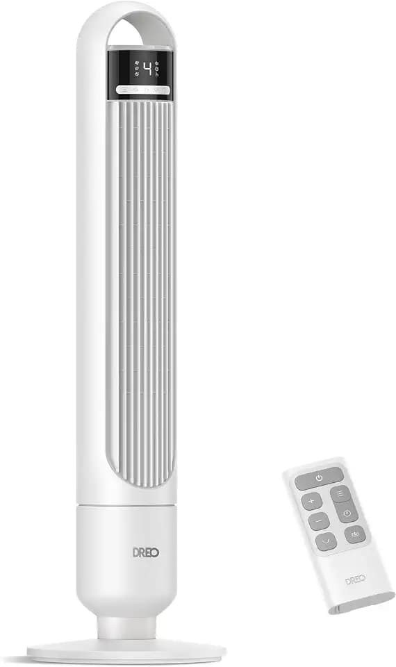 DREO Tower Fan for Bedroom, 4 Speeds, 3 Modes Standing Fans for Room