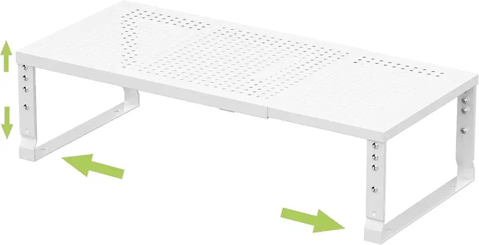 Jojocross Expandable Adjustable Stackable Kitchen Organizer, Spice Rack,Metal Pantry Storage Shelves Racks,Counter Shelf for Cabinets, Countertop, Cupboard(1 Pack/Medium/White)