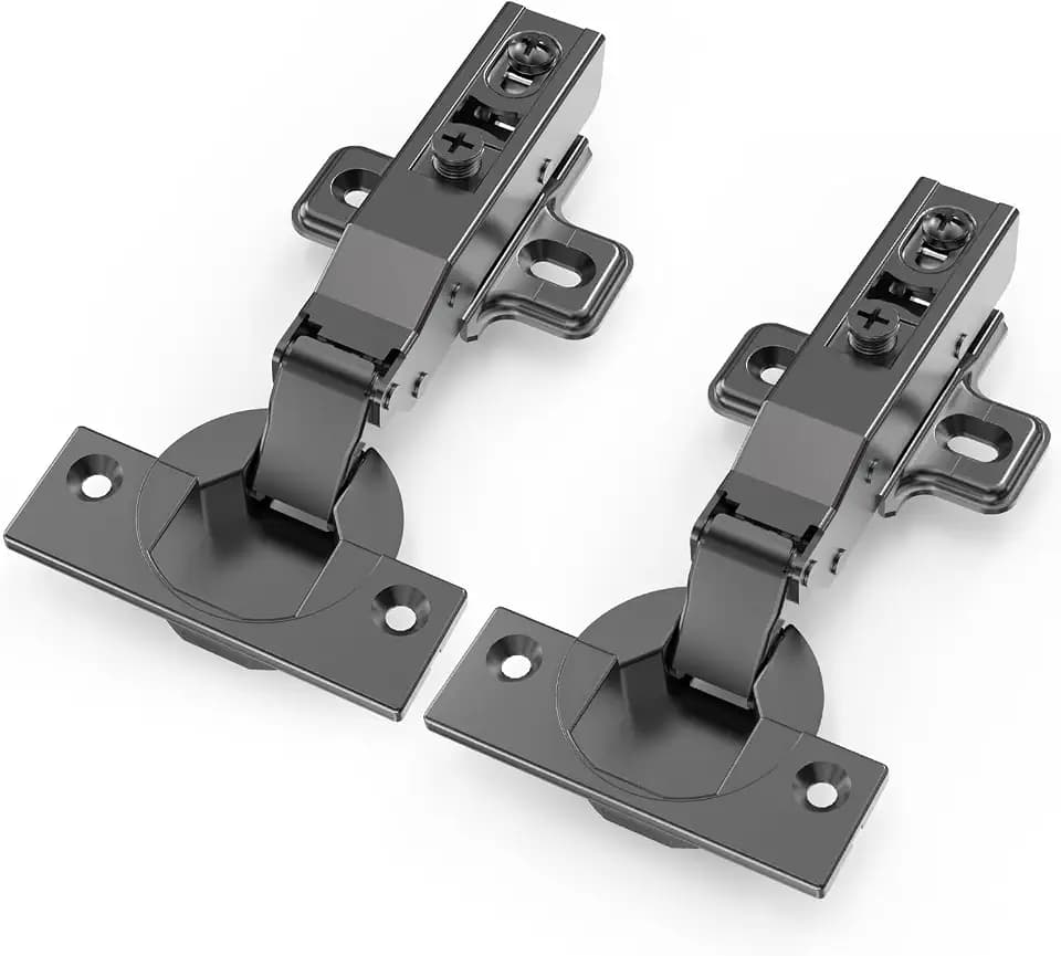 Chibery 20 PCS Full Overlay 3/4 inch Overlay Soft Close Hinges, Clip ON Plate, 105 Degree, Silent Hydraulic, Black Frameless European Concealed Hinge for Kitchen Cabinet Door, Wardrobes, and Bookcases