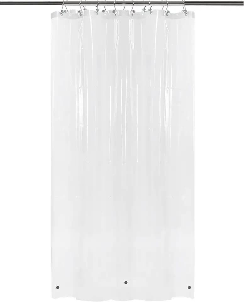 Barossa Design 48 inch Wide Stall Shower Curtain Liner with Magnets, Clear