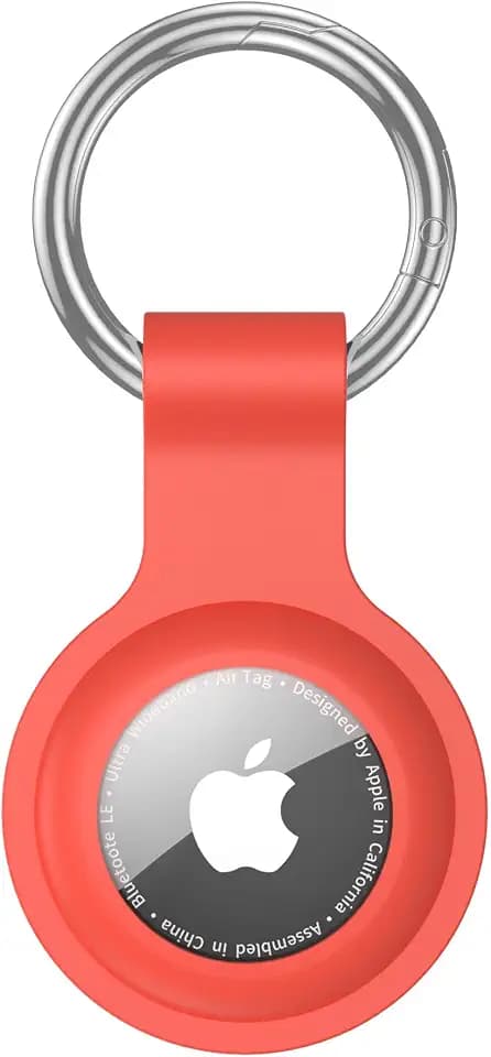Hülle für Airtag, ultraleichte Silikonhülle für Air Tags mit Anti-Verlust-Schlüsselanhänger-Ring-Zubehör Orange