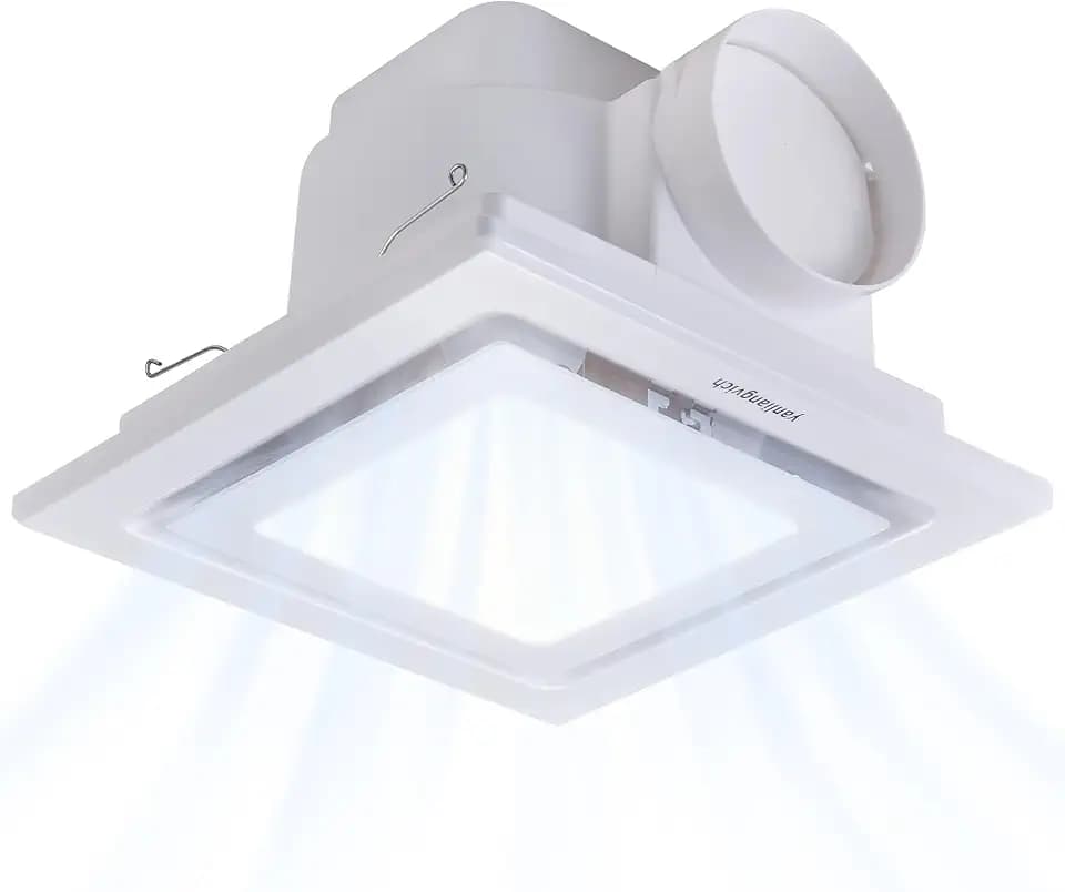 8-Inch Bathroom Exhaust Fan with 3000K/4500K/6000K LED Light