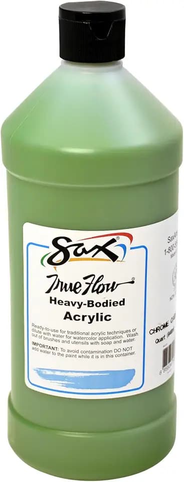 Sax Heavy Body Acrylic Paint for School and Arts and Crafts Use, Chrome Oxide Green, 1 Quart