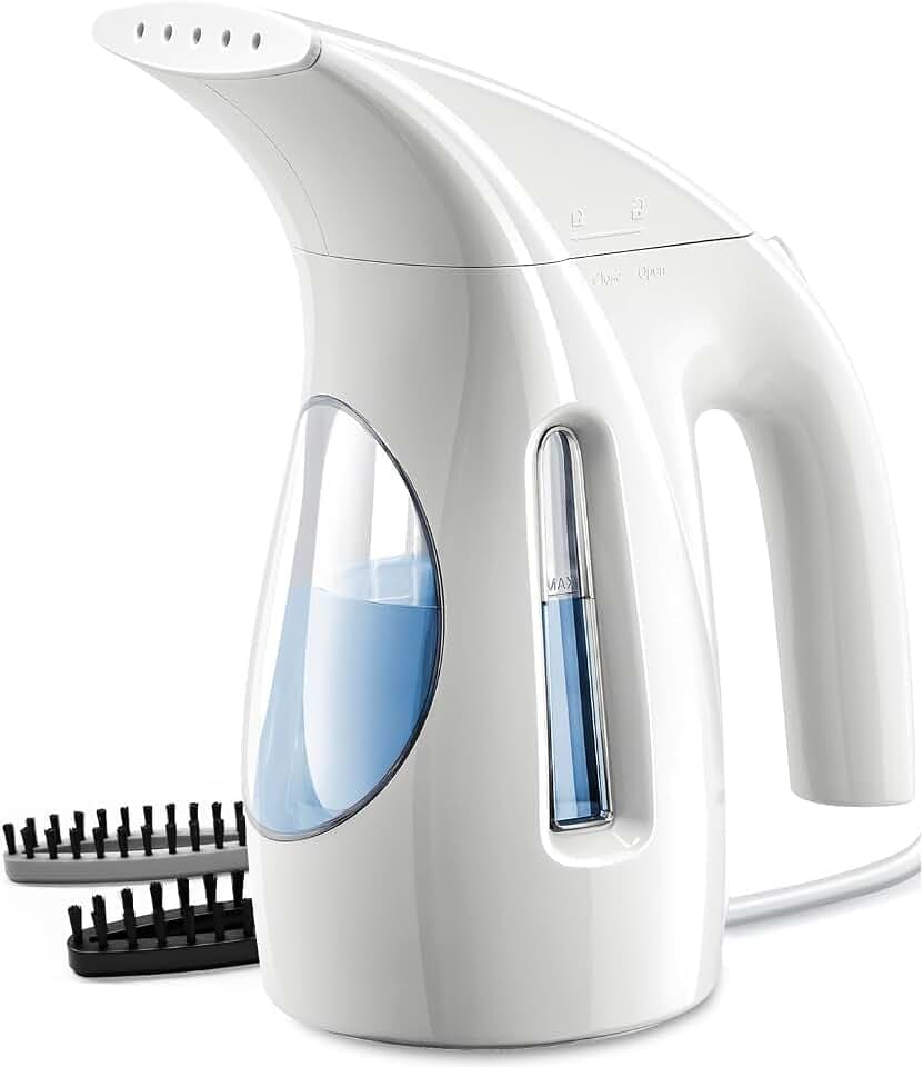 HiLIFE Steamer for Clothes, Portable Handheld Design, 240ml Big Capacity, 700W, Strong Penetrating Steam, Removes Wrinkle, for Home, Office(ONLY FOR 120V) White