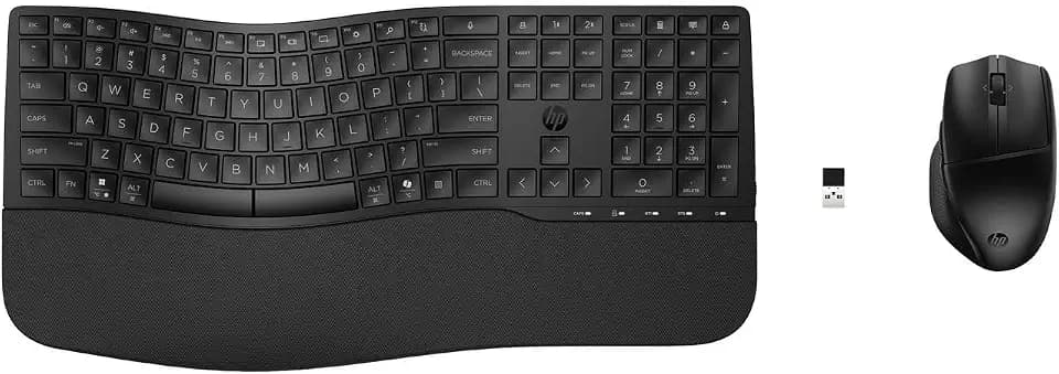 HP 680 Combo kabellose Tastatur und Maus, 6 programmierbare Tasten, optischer Sensor mit 1200 DPI, bis zu 36 Monate Akku für die Tastatur und 20 für die Maus, kompatibel mit Windows 11, Schwarz