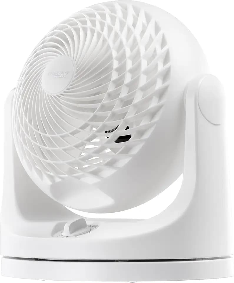 IRIS USA WOOZOO Medium Desk Fan, Oscillating, 112° Tilt, Dorm Office, White