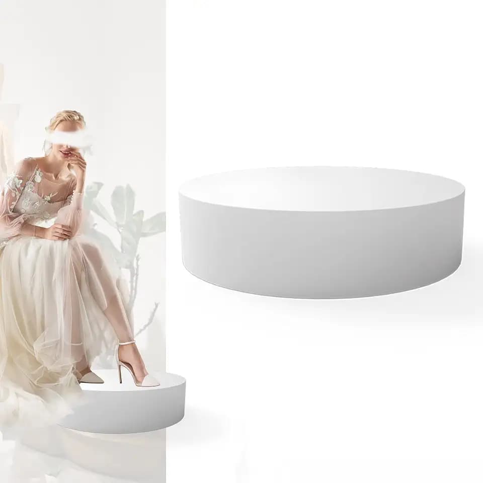 Jueraori 23.6x5.9 in White Round Mannequin Display Pedestal Stands
