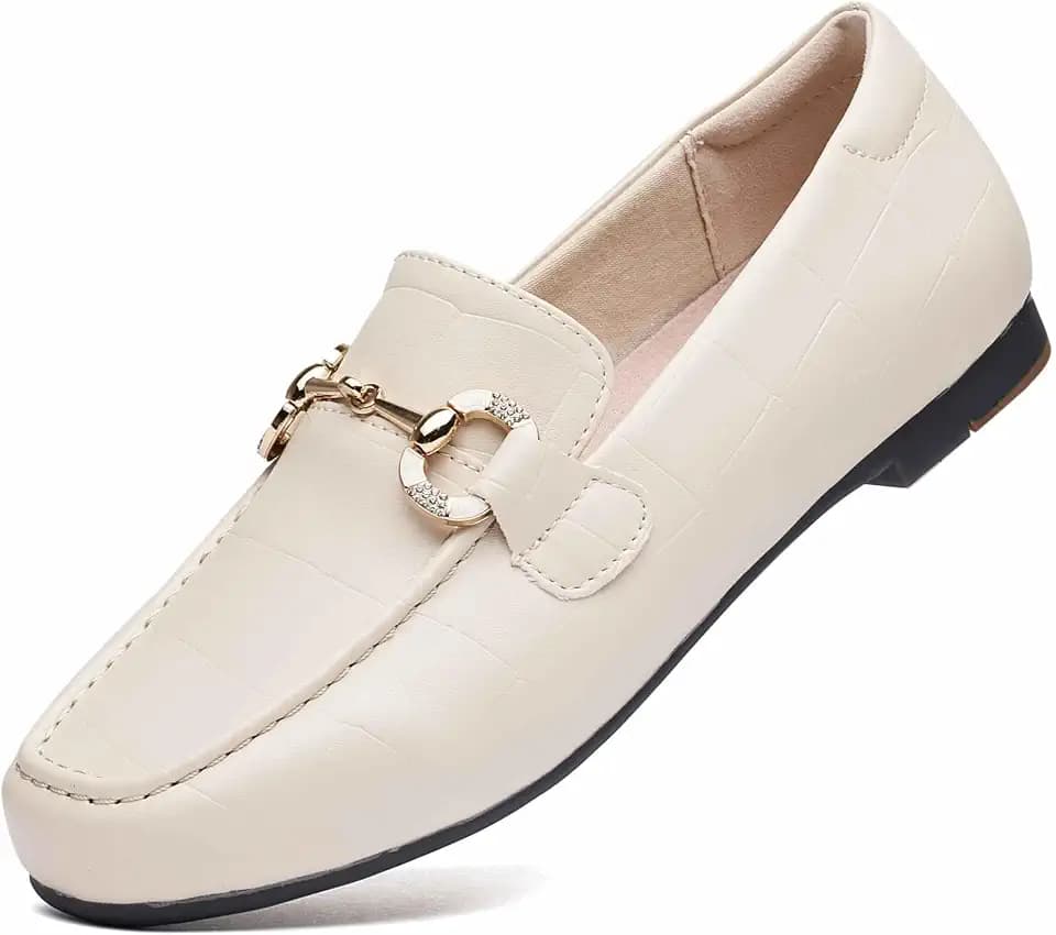 DeYashopin Womens Loafers Shoes Fashion Low Heel Slip on Shoes Comfortable Driving Flats