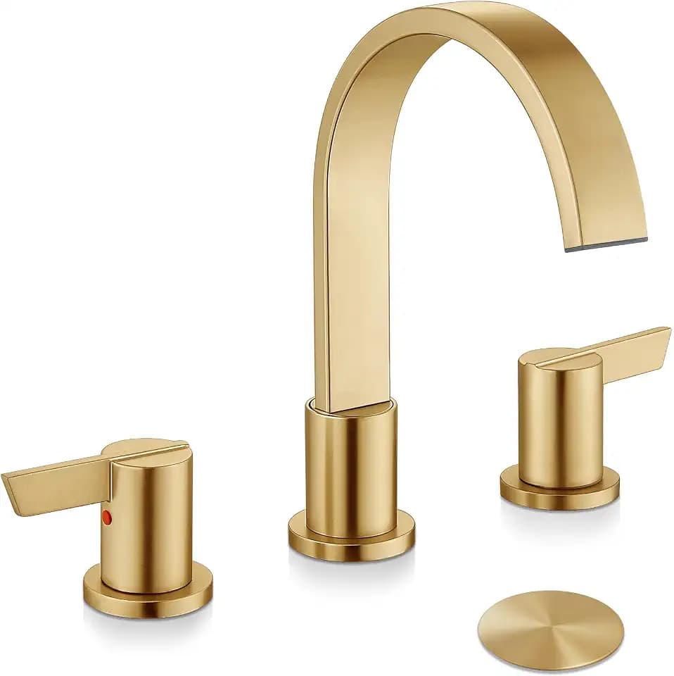 Midanya 8 Inch Widespread Bathroom Sink Faucet 3 Hole,Gold