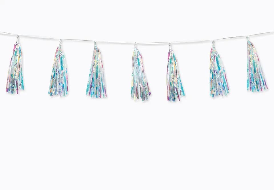 Beistle Iridescent Tassel Garland, 13.5" x 8'