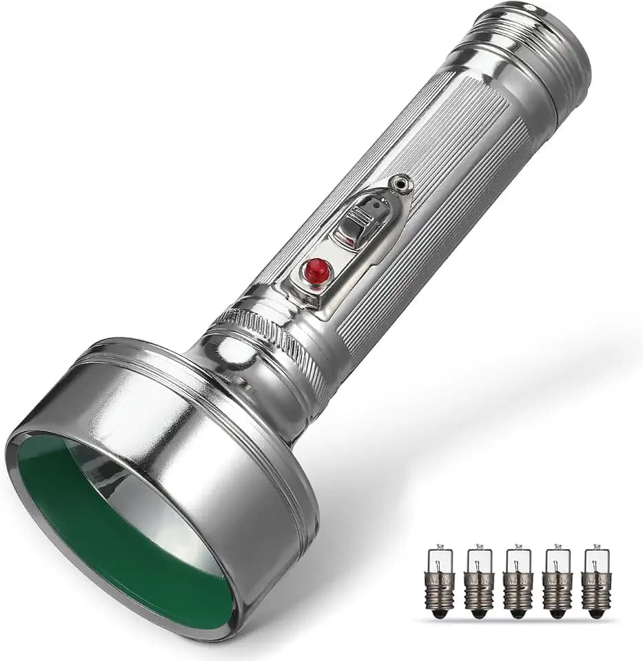 Hemobllo Vintage Flashlight Old-Fashioned Metal Torch Battery Powered Handheld Light for Rural Home Use Retro Folk Decor Portable Small 7.87 X 2.95 X 2.95 in