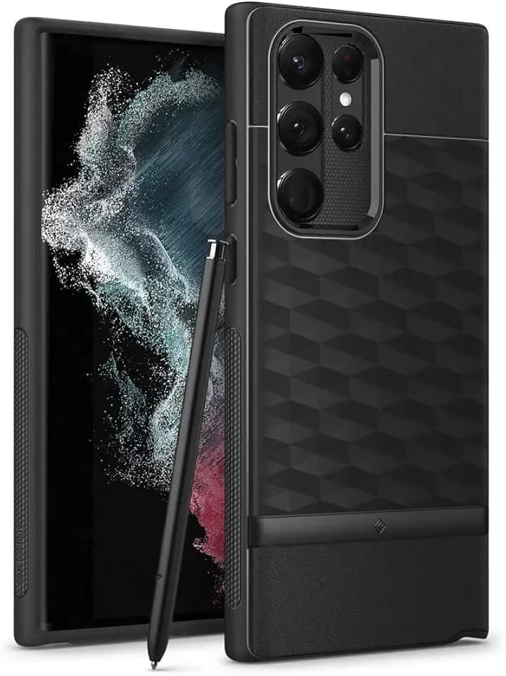 Caseology Parallax Hülle Kompatibel mit Samsung Galaxy S22 Ultra 5G - Matte Black