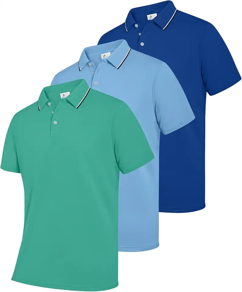 ZITY 3 Pack Mens Polo Shirts Short Sleeve Casual Summer Collared Golf Shirts