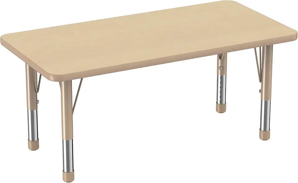 FDP 24" x 48" Rectangle Table with Chunky Legs - Maple/Sand, 10009-230