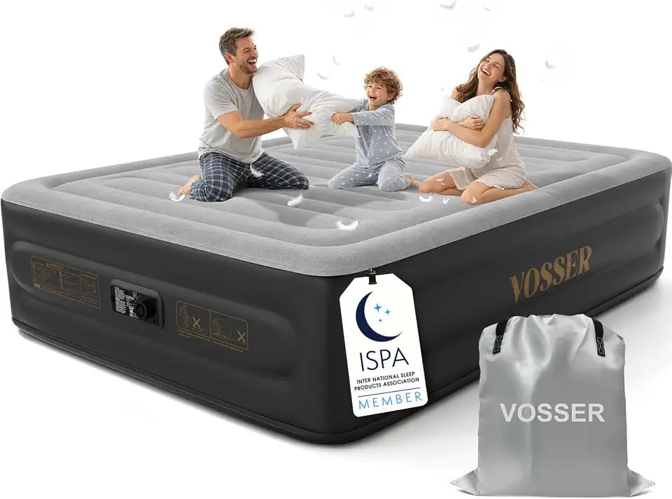 VOSSER Air Mattress Queen with Built in Pump,18'' Raised Blow Up Bed,800lb