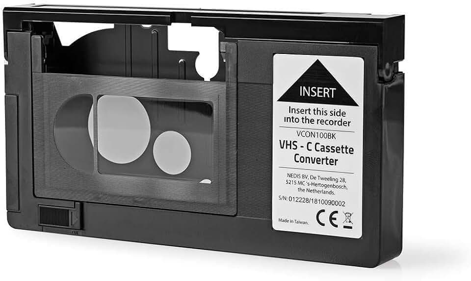Nedis VHS-Konverter, Konvertierung VHS-C auf VHS, Plug & Play, Schwarz