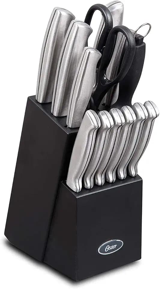 Oster Baldwyn Stainless Steel Cutlery Knife Set, Brushed Satin, 14-Piece