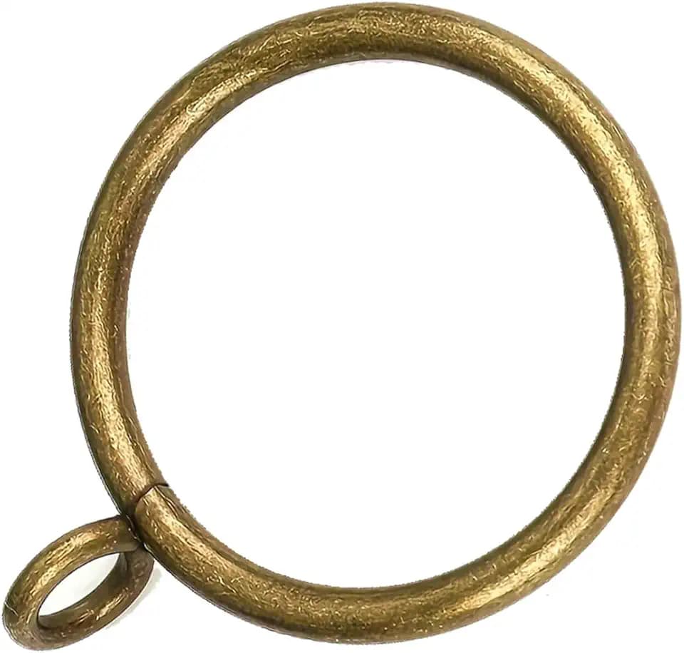 40 Pcs Curtain Rings Antique Brass 1.5Inch Strong Metal Decorative Curtain Ring with Eyelets, Rustproof Drapery Curtain Rod Clips Hangers for Bathroom, Living and Guest Room (1.5inch)