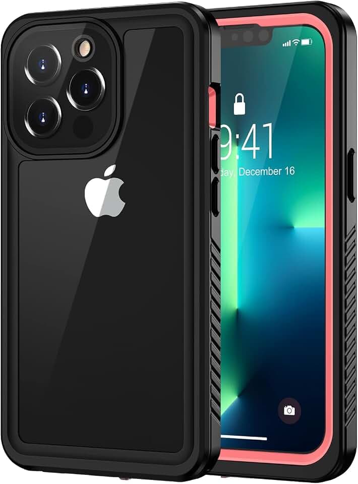 Lanhiem für iPhone 13 Pro Hülle IP68 Wasserdicht Stoßfest, Rosa