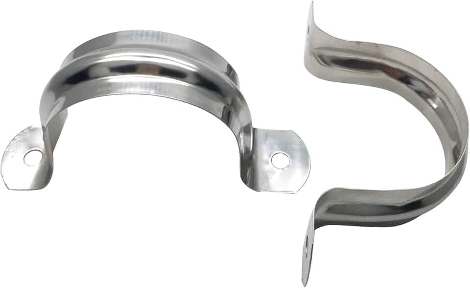 20 Pcs 2inch Rigid Pipe Strap,Two Hole Stainless Steel Strap U Bracket, Widened Tube Strap Tension Clip Assortment Kit Heavy Duty Pipe Clamp for Pipe Fixing(63mm)