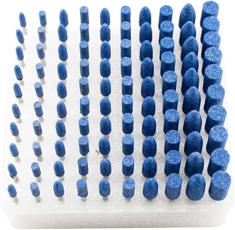 100 Pcs 1/8" Shank Abrasive Sand Rotary Grinding Stone Sets