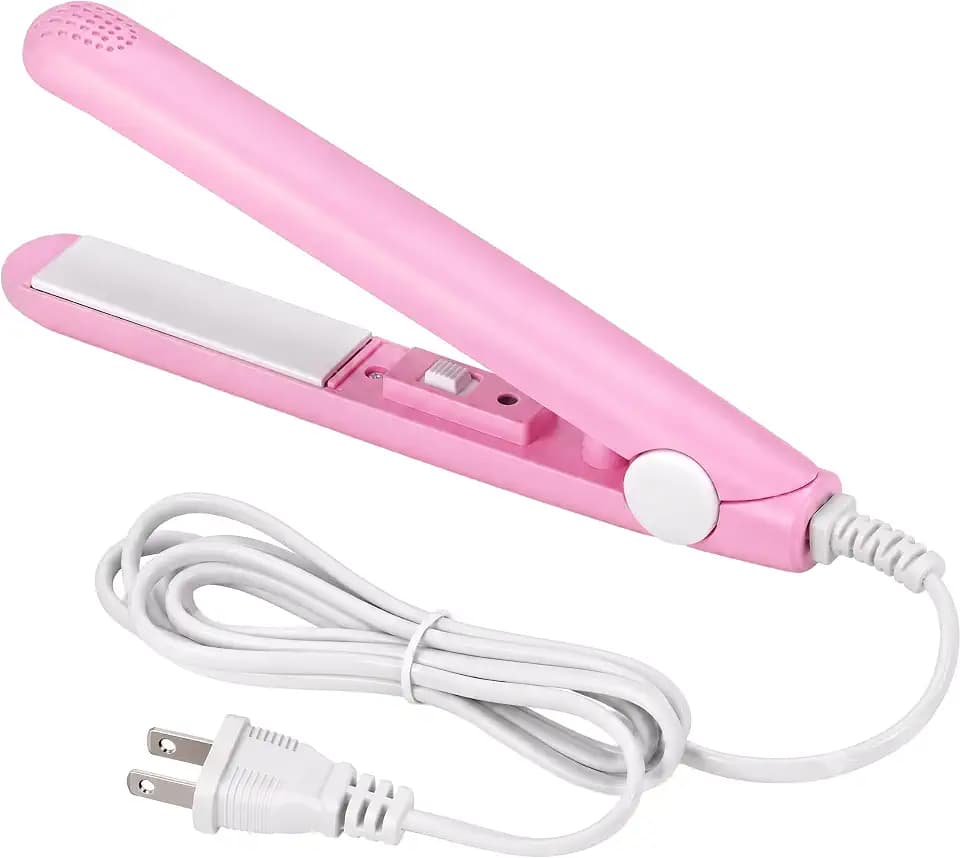 Jumy Bee Mini Flat Iron Hair Straightener, 6.5 Inch Travel Size Hair Styling Iron, Compact Straightener for Short Hair, Bangs, Edges and Touch Ups