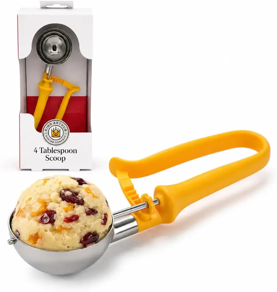 King Arthur Baking Company 4-Tablespoon Cookie Scoop Dough Portions for Jumbo Cookies, Scones, Muffins, and Cupcakes