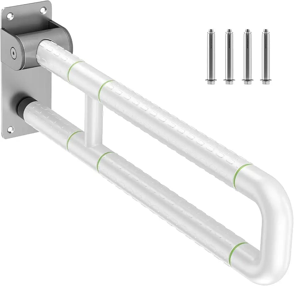 Toilettenstützstange weiß 60 cm Badezimmer-Stützstange aus rostfreiem Stahl Badezimmer klappbarer Sicherheitsstützgriff 300~350 kg