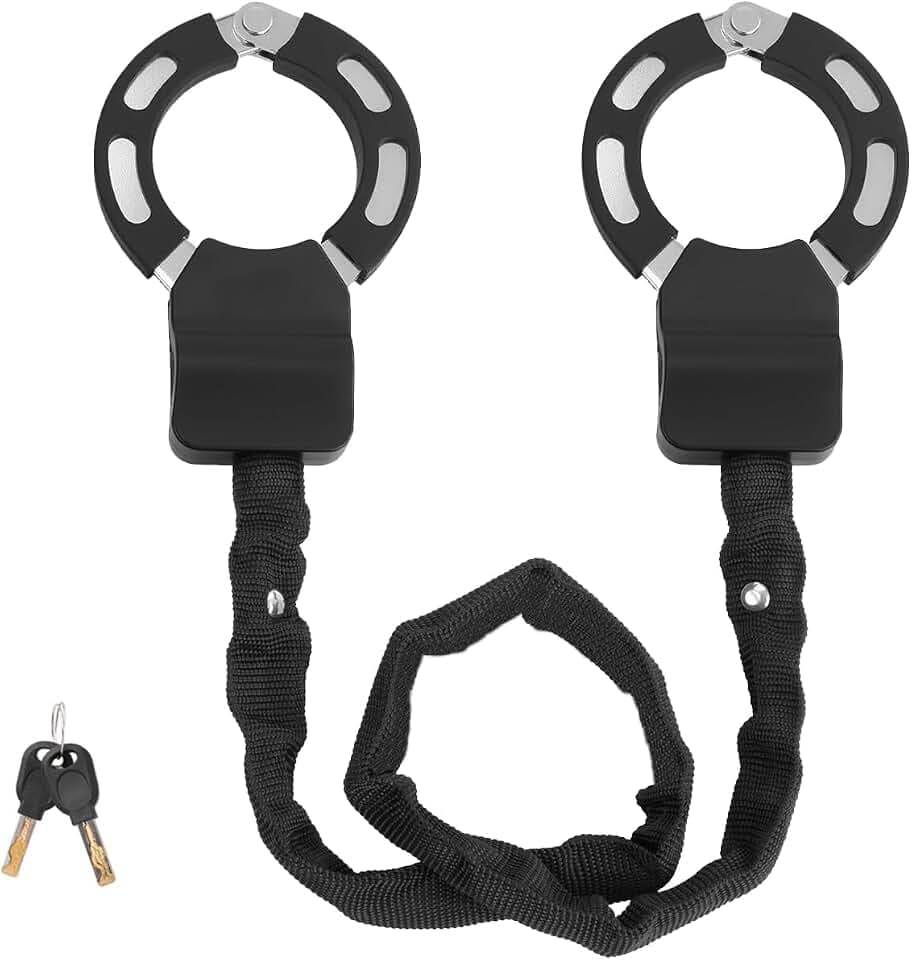 E Scooter Schloss, Handschellenschloss mit Schlüssel, mit Hoher Sicherheit und Kratzschutz-Gummihülle, ideal für E-Scooter, Roller, Fahrrad und Kinderwagen