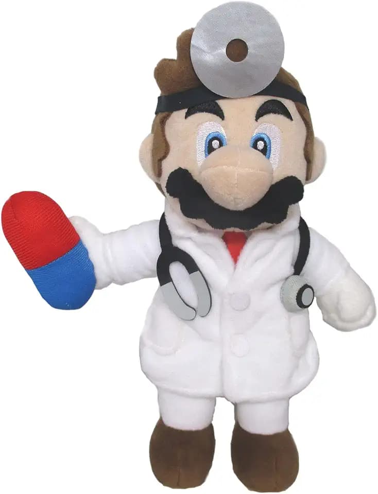 Little Buddy 1824 Dr. Mario World - Doctor Mario Plush, 9",Multicolor