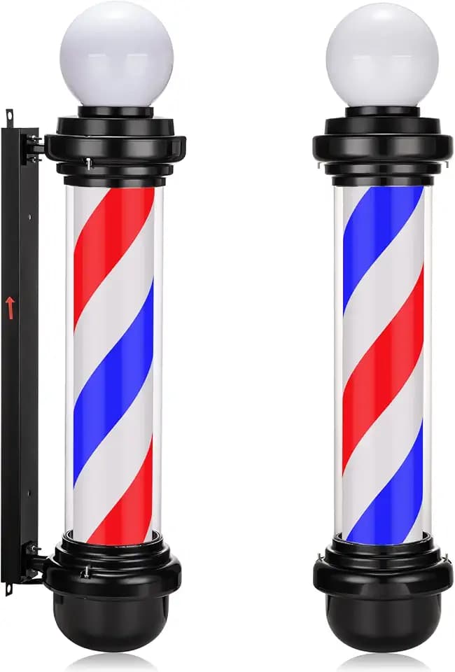 Noverlife 34in Barber Pole LED Sign, Classic Barber Shop Pole Light