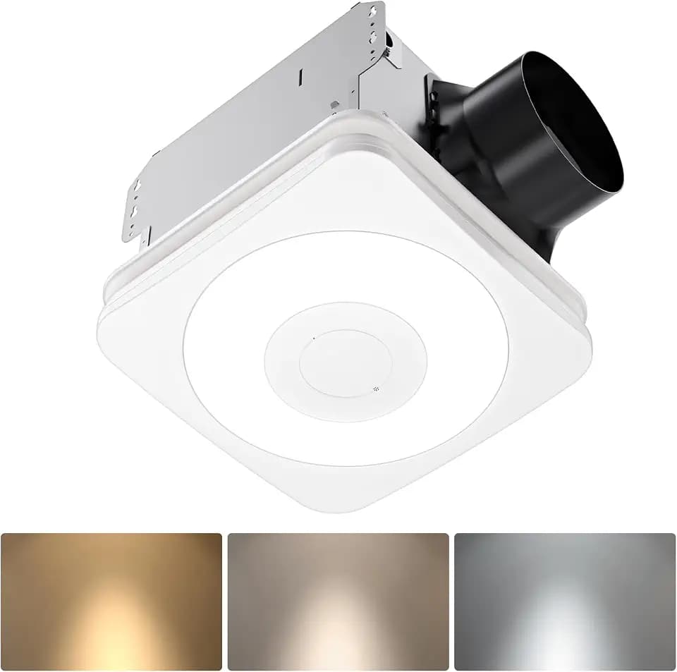 OREiN 3-in-1 Bathroom Exhaust Fan with Light & Humidity Sensor, 160 CFM, 1.0 Sone, Auto-On at 60% Humidity, 1500LM, 3CCT, Night Light, ENERGY STAR, HVI/FCC/ETL, Cutout 11.81''x 11.02''