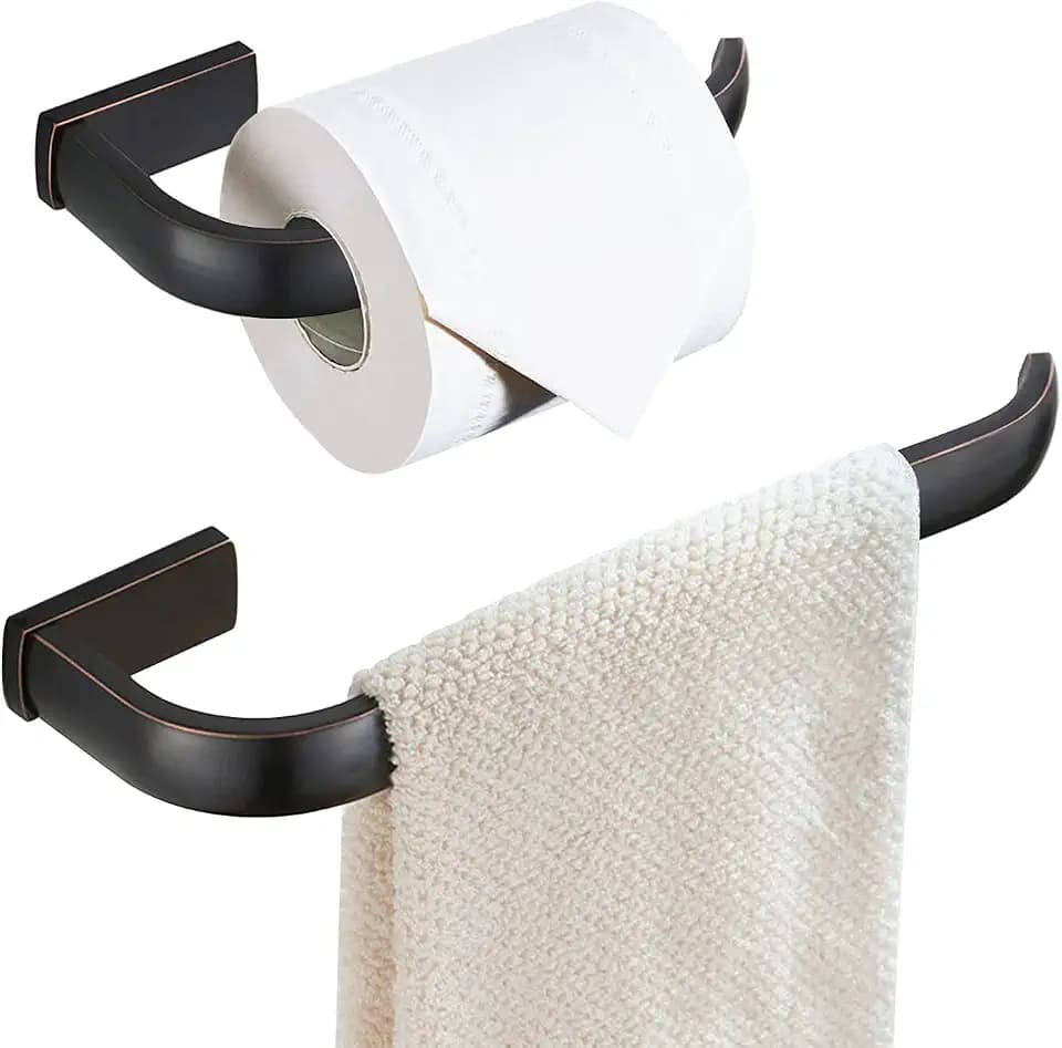 WINCASE Bronze Towel Holder Set, Oil Rubbed Toilet Paper Holder, Bathroom Hardware Set Towel Ring Wall Mounted ORB