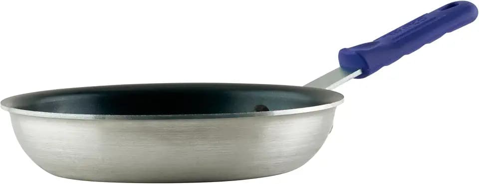 Winco AFPI-8NH, 8-Inch Induction Ready Aluminum Fry Pan with Non-Stick Coating, Frying Pan with Silicone Sleeve