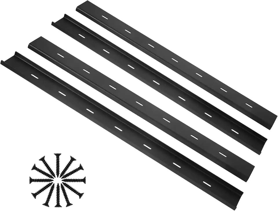 Set of 4 C Channel Steel Support for Table Top Live Edge Slab, 26" x 1/2" Leg Hidden Metal Support Bracing C Channel Bracket with Screws for Woodworking or DIY Projects, 26 Inch